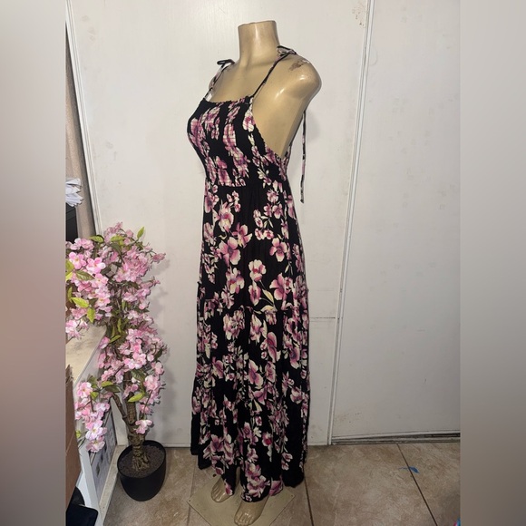 Free People Black and Pink Floral Maxi Dress - Picture 7 of 15